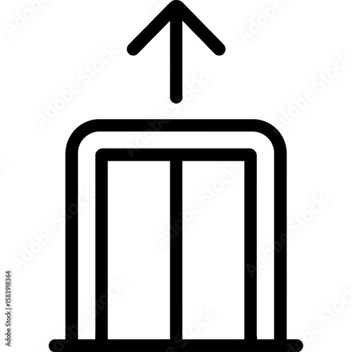 Elevator arrow up outline icon vector