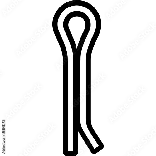 Cotter pin outline icon vector