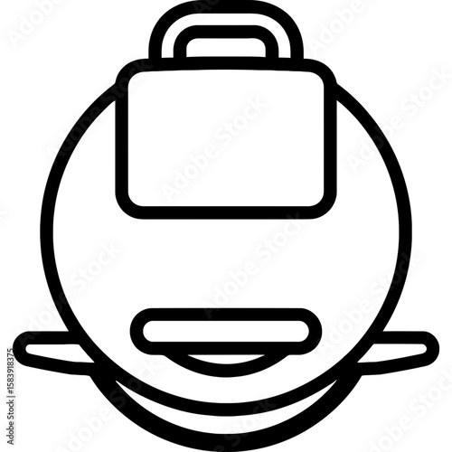 Electric unicycle outline icon vector