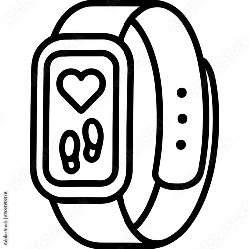 Fitness tracker outline icon vector