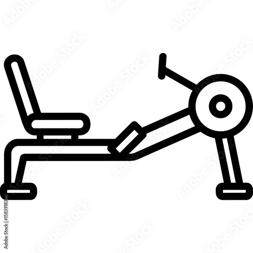 Rowing machine outline icon vector