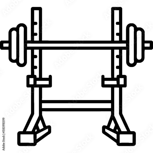 Squat rack outline icon vector