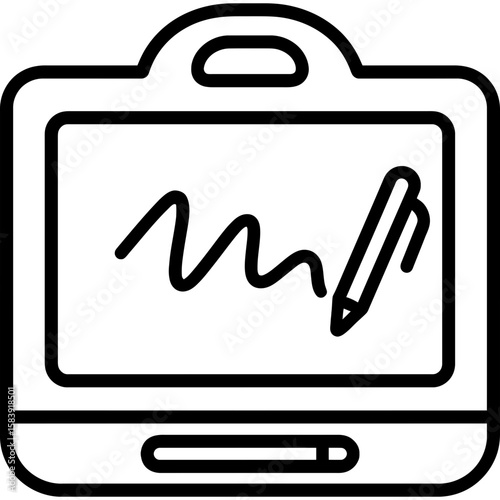 Magnetic drawing board outline icon vector