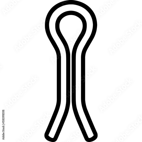 Split pin outline icon vector