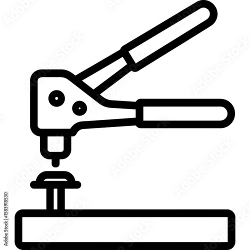 Rivet setter tool outline icon vector
