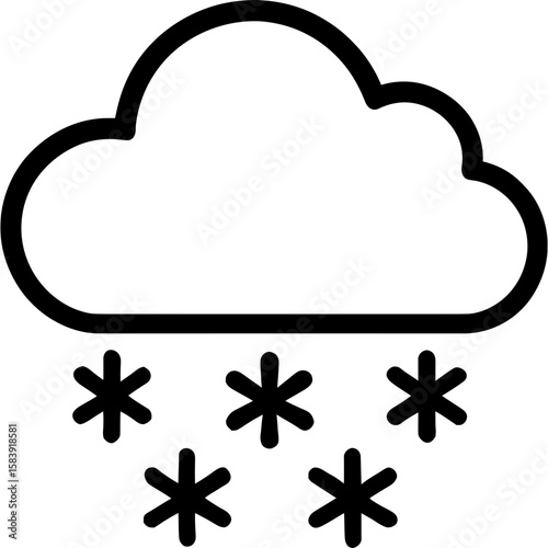 Snow weather icon outline vector