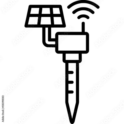 Soil moisture sensor probe outline icon vector