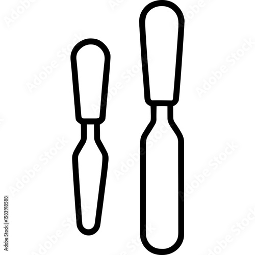 Offset spatulas set outline icon vector