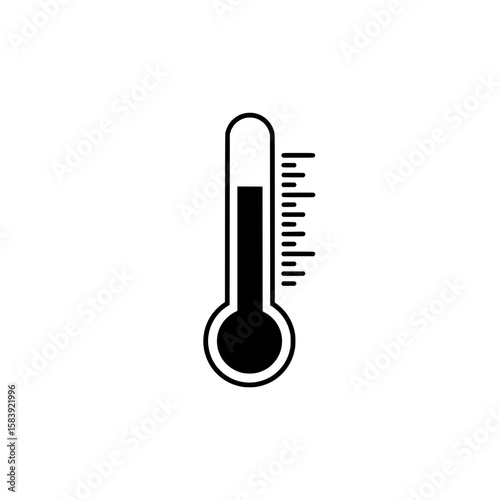 Thermometer Illustration: A minimalistic illustration of a thermometer, representing temperature measurement.