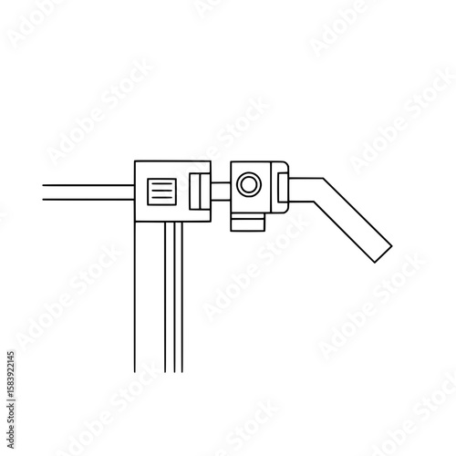 Mechanical Device Component Illustration: A minimalist line illustration of a complex mechanical component, showcasing precision and functionality in stark detail.