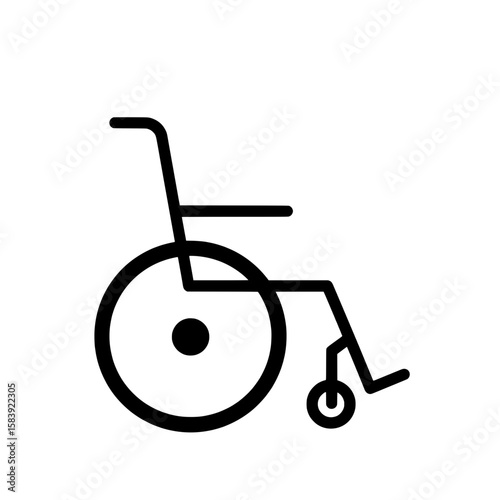 Wheelchair Symbol: A clean, minimalist illustration of a wheelchair, representing accessibility and mobility for those with disabilities.