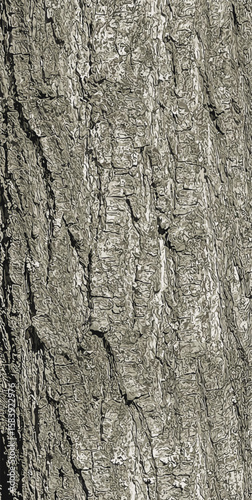 Vector illustration of Japanese pagoda tree bark detail. Latin name is Styphnolobium japonicum, Sophora japonica.
