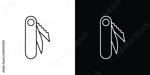 Swiss Knife icon for concept and graphic design. Collection of high quality black style vector icons