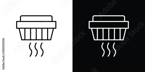 Smoke detector icon for concept and graphic design. Collection of high quality black style vector icons