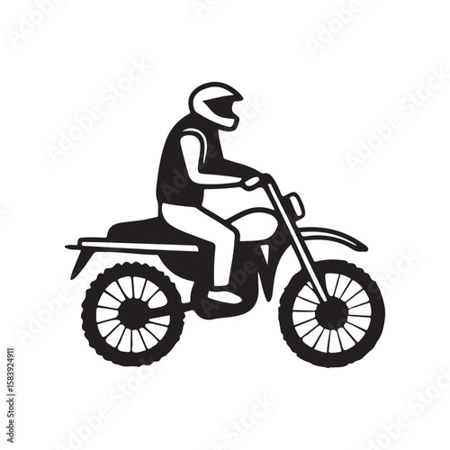 Motorcyclist riding dirt bike helmet motorcycle