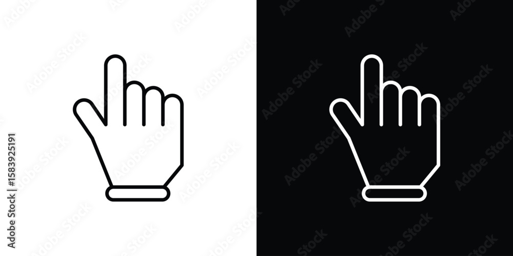 Obraz premium Pointing hand icon for concept and graphic design. Collection of high quality black style vector icons