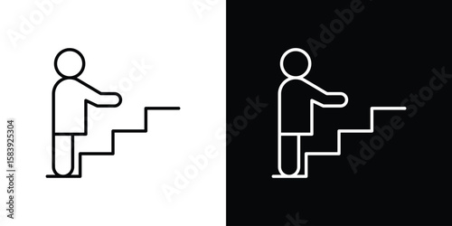 People Climbing icon for concept and graphic design. Collection of high quality black style vector icons