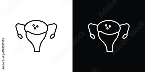 Pelvic inflammatory disease icon for concept and graphic design. Collection of high quality black style vector icons