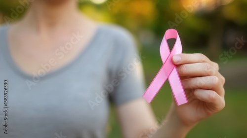 The pink ribbon symbolizing hope and support for breast cancer awareness.