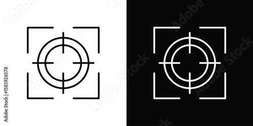 Gun target icon for concept and graphic design. Collection of high quality black style vector icons