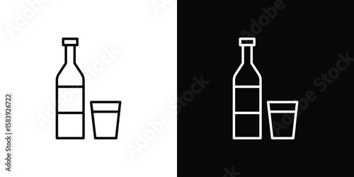 Gin icon for concept and graphic design. Collection of high quality black style vector icons