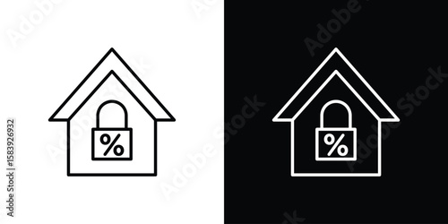 Fixed rate mortgage icon for concept and graphic design. Collection of high quality black style vector icons