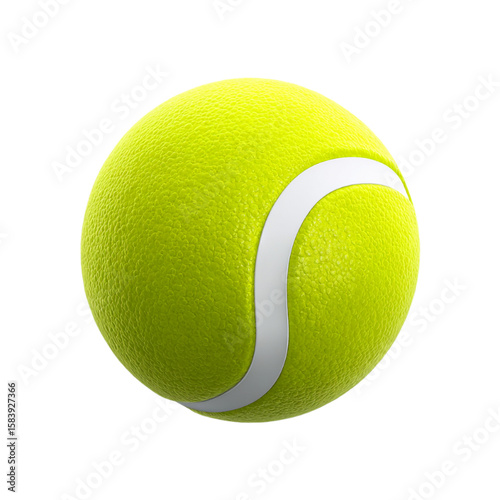 3d tennis ball icon, minimalism style clipart sticker