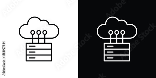 Cloud computing icon for concept and graphic design. Collection of high quality black style vector icons