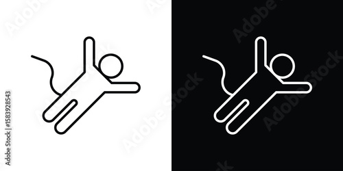 Bungee jumping icon for concept and graphic design. Collection of high quality black style vector icons