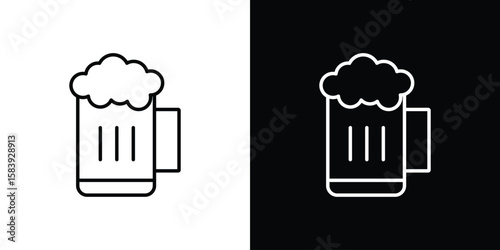 Beer icon for concept and graphic design. Collection of high quality black style vector icons