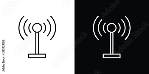 Antenna icon for concept and graphic design. Collection of high quality black style vector icons