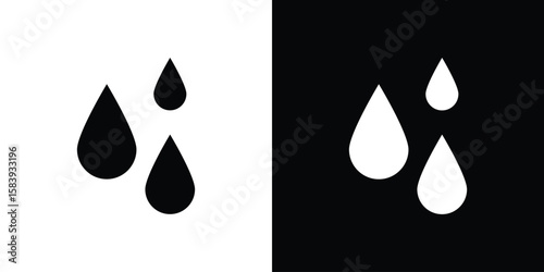 Water drop icon glyphs vectors. Web flat pack.