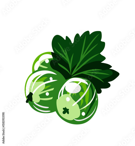 Пooseberries vector illustration in vibrant colors, spicy food ingredient