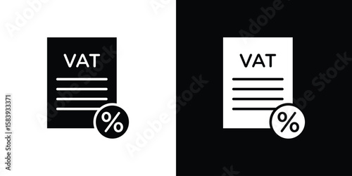 Value added tax VAT icon glyphs vectors. Web flat pack.