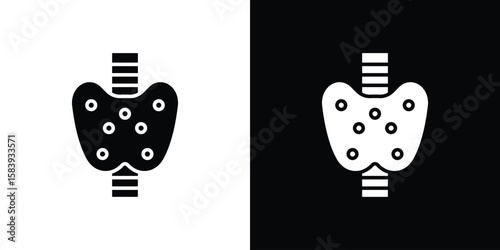 Thyroid icon glyphs vectors. Web flat pack.