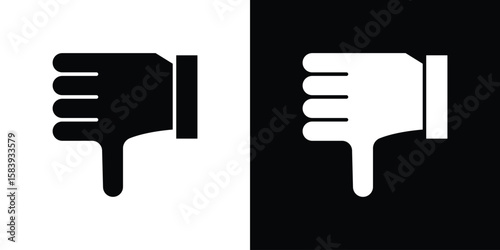 Thumb down icon glyphs vectors. Web flat pack.