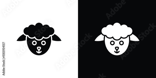 Sheep icon glyphs vectors. Web flat pack.