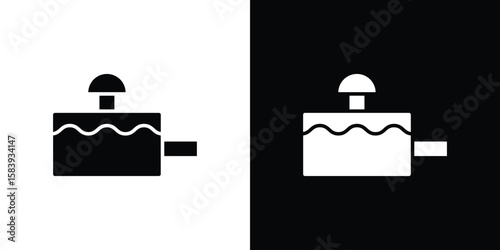 Sewerage tank icon glyphs vectors. Web flat pack.