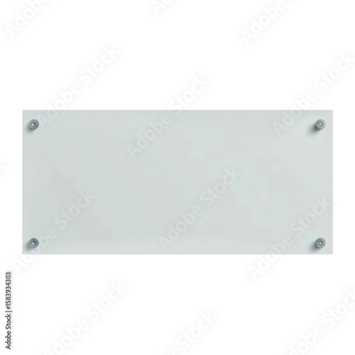 Blank glass nameplate design mockup isolated on transparent background