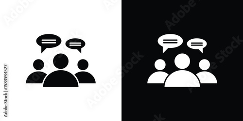 Public opinion icon glyphs vectors. Web flat pack.