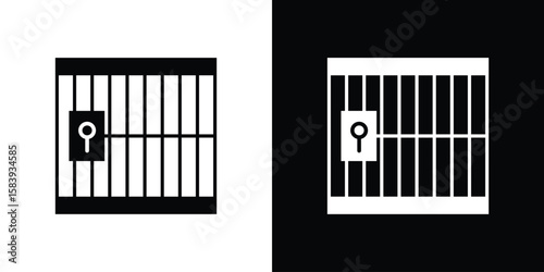 Prison icon glyphs vectors. Web flat pack.