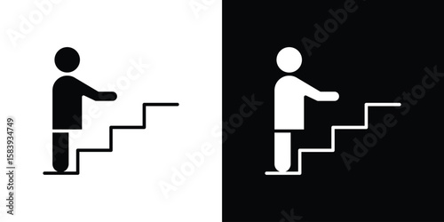 People Climbing icon glyphs vectors. Web flat pack.