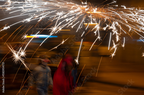 Photography "correfocs" beasts and devils run through the streets during the Majorcan festiv