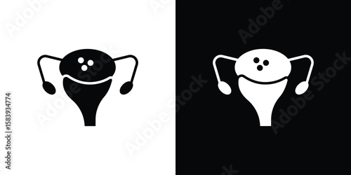 Pelvic inflammatory disease icon glyphs vectors. Web flat pack.