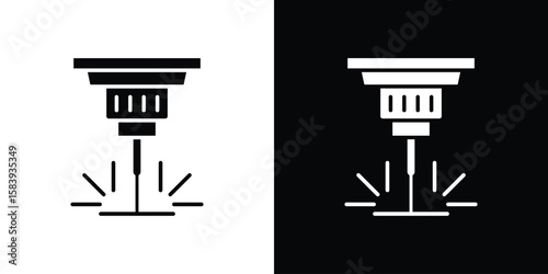Laser machine icon glyphs vectors. Web flat pack.