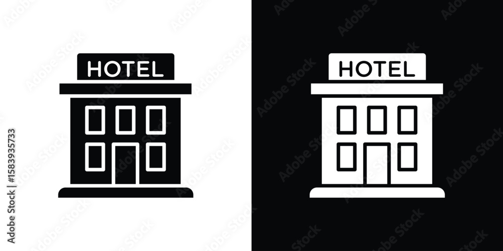 Obraz premium hotel icon glyphs vectors. Web flat pack.