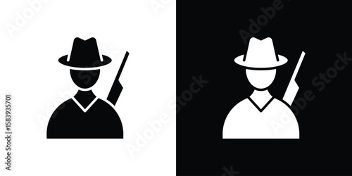 Hunter icon glyphs vectors. Web flat pack.