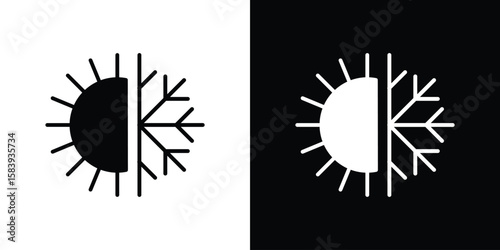 Hot and cold icon glyphs vectors. Web flat pack.