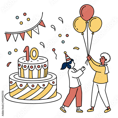 happy birthday card with birthday cake