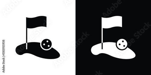 Golf yard icon glyphs vectors. Web flat pack.
